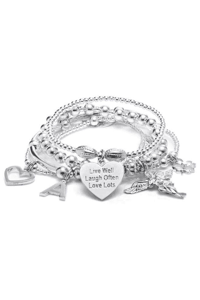 Review of Annie Haak Sama My Gaurdian Angel 5 strand 925 Sterling Silver Bracelet Stack featuring our iconic Angel charm and personalisation options.