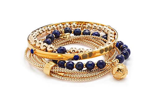 Lapis Lazuli Gold Bracelet Stack
