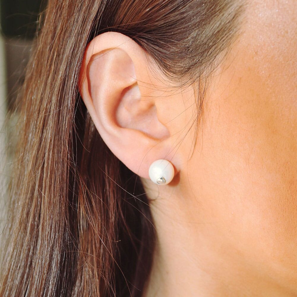 Little Posy Silver Bracelet Stack Pearl Heart Silver Stud Earrings