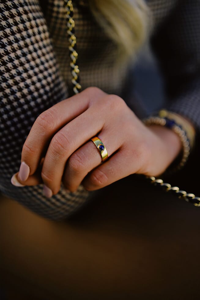 Samara Gold Ring - Lapis Lazuli