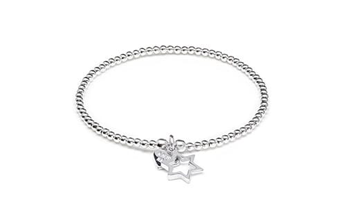 Santeenie Silver Charm Bracelet - Open Star