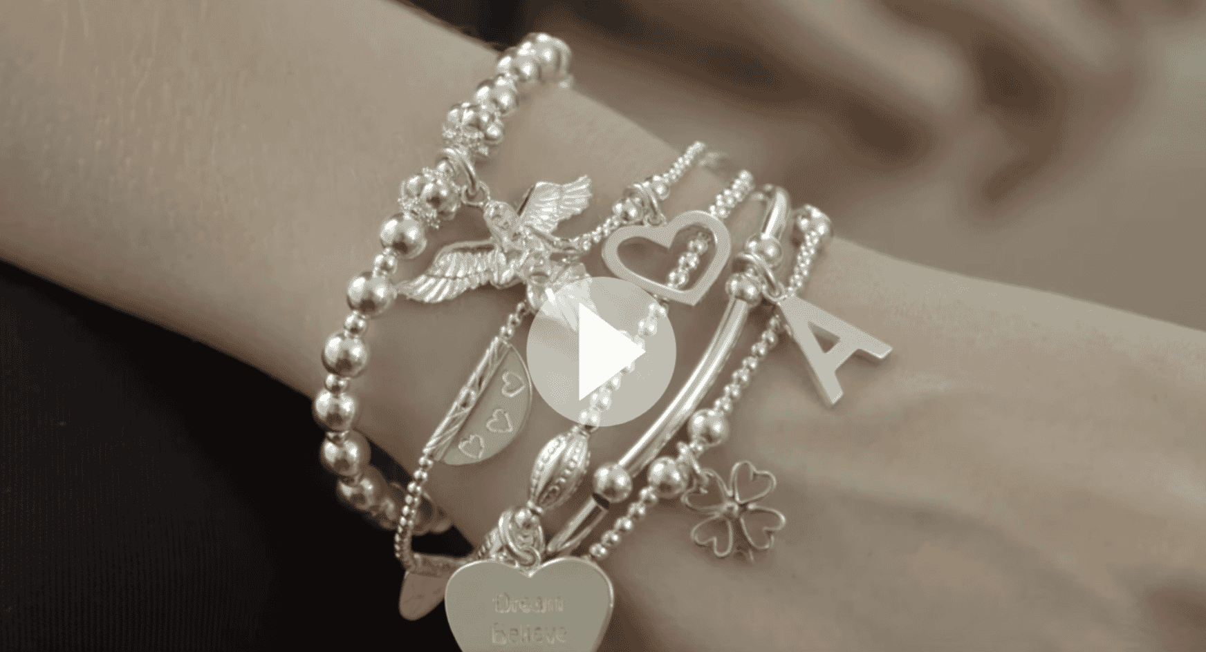 Mini Orchid Silver Charm Bracelet - Best Mum Signature Stacks