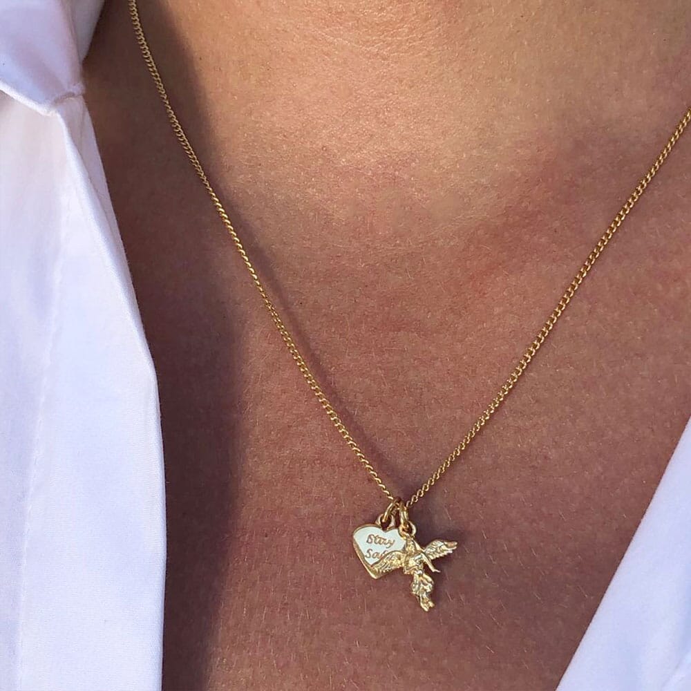 Stay Safe My Guardian Angel Gold Necklace