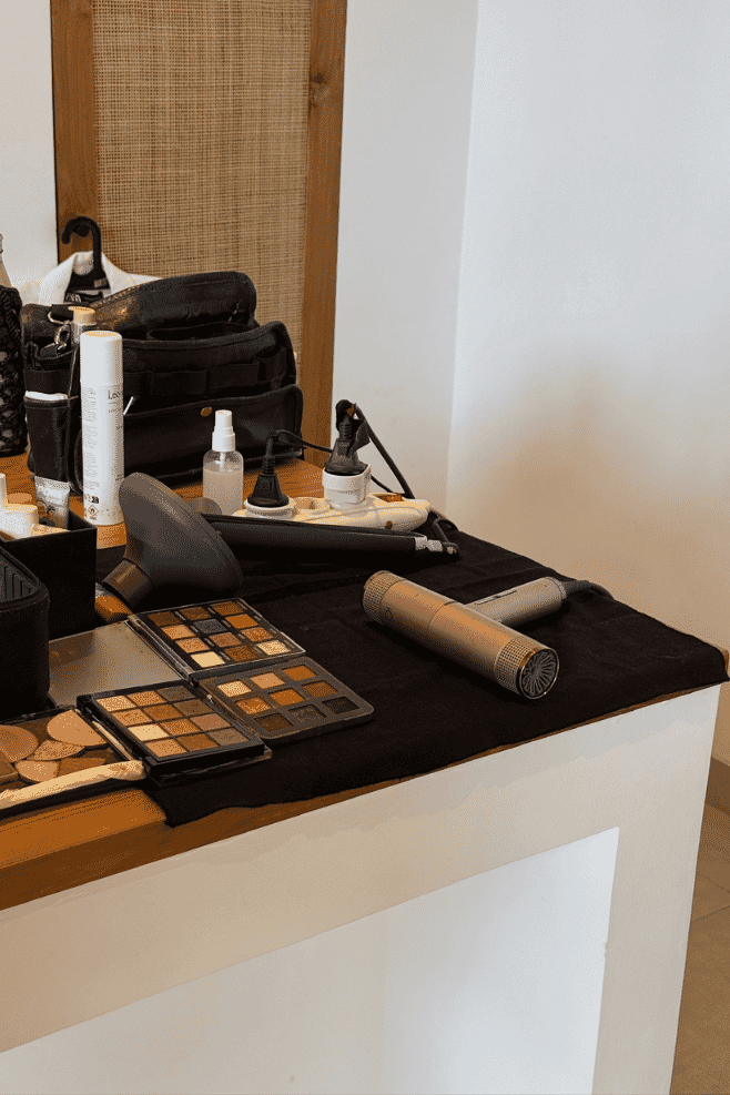 Makeup Layout at Photoshoot