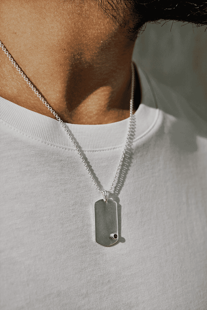 Our Zodiac Tag Necklace is the classic rectangular shaped pendant featuring a semi-precious stone representing the birthstone of the 12 Star signs.