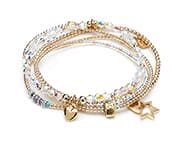 rigal gold charm bracelet stack