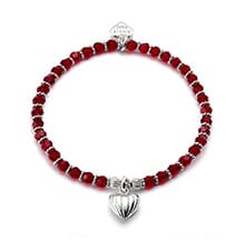 LIMITED EDITION RUBY RED SWAROVSKI SILVER CHARM BRACELET