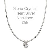 Siena Crystal Heart Silver Necklace