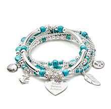 TRANQUIL TURQUOISE SILVER CHARM BRACELET