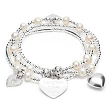 Suka Hearts Pearl Silver Bracelet