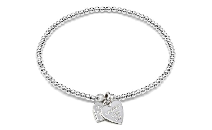 Santeenie Silver Charm Bracelet - Laughter Love Life Motto