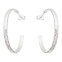 LARGE HOOPED SILVER HAMMERED EARRINGS LARGE HOOPED SILVER HAMMERED EARRINGS