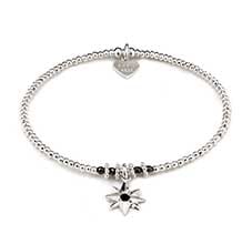 HEMATITE TWILIGHT STAR SILVER CHARM BRACELET