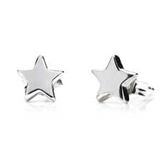 TINY BOXED STAR SILVER EARRINGS
