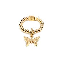 MINI CHARM GOLD RING - BUTTERFLY 