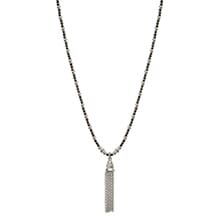 HEMATITE AND SILVER TASSEL NECKLACE