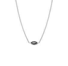 MARQUISE SILVER NECKLACE - HEMATITE
