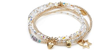 Rigal gold charm bracelet stack